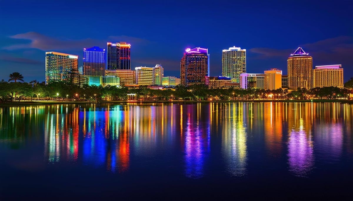 orlando florida skyline at night